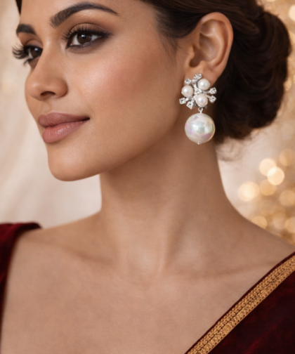 Elegant Pearl Drop Earrings for Women & Girls