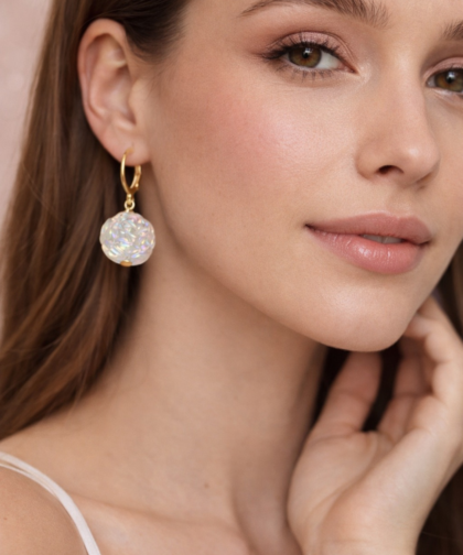 Dreamy Pearl-Style Iridescent Drop Earrings for Women